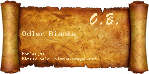 Odler Bianka névjegykártya